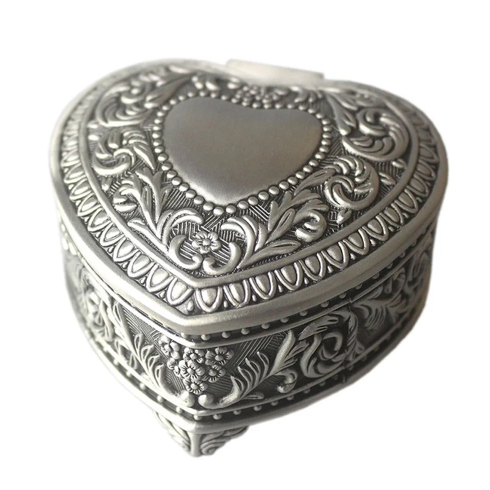Wholesale Emboss Alloy Metal Music Box Wind up and Golden Movement Music Box for Christmas/Birthday/Valentine's Day