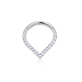 Evorte Wholesale Allergy Prevention 316L Gold Plated Stainless Steel Nose Rings Hoops Teardrop Zircon Claw Piercing Jewelry