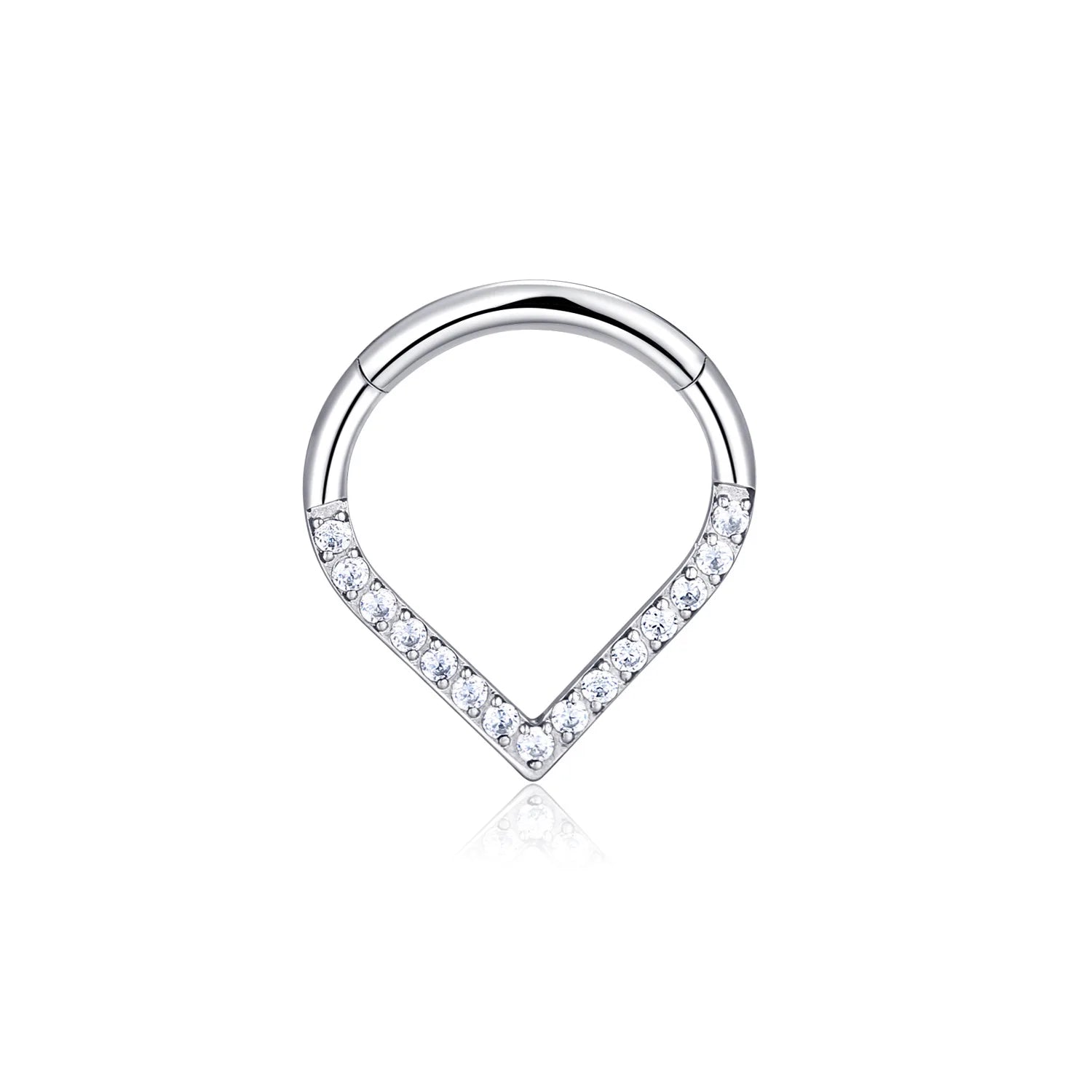Evorte Wholesale Allergy Prevention 316L Gold Plated Stainless Steel Nose Rings Hoops Teardrop Zircon Claw Piercing Jewelry