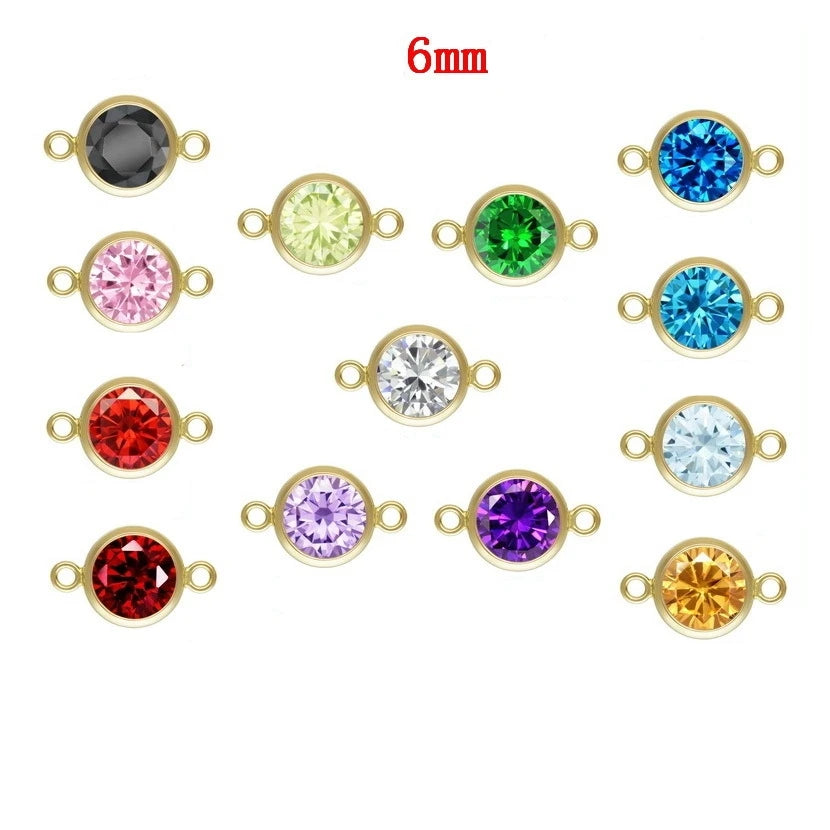 Gold Filled Jewelry Crystal Connector Charms for Bracelet and Necklace Making Minimalist