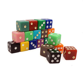 Professional Custom 16mm d 6 Sided Colorful Dice Straight Corner White Dot for Other Entertainment Products