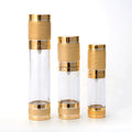 15ml 30ml 50ml 80ml 100ml 120ml Luxury Silver Gold Aluminum Cosmetic Spray Airless Dispenser Pump Frosted Plastic Bottle