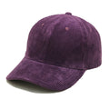 Wholesale 6 Panel Purple Fashion Custom Funny Korean Corduroy Baseball Cap Common Unisex Adjustable All Seasons