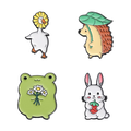 Cute Animals Enamel Pins Custom Rabbit Frog Hedgehog Goose Brooches Lapel Badges Animal Jewelry Gift for Kids Friends