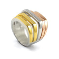 Trendy Luxury Stainless Steel Geometry Colorful Ring and New Design for Women Statement Jewelry Party Gift Man