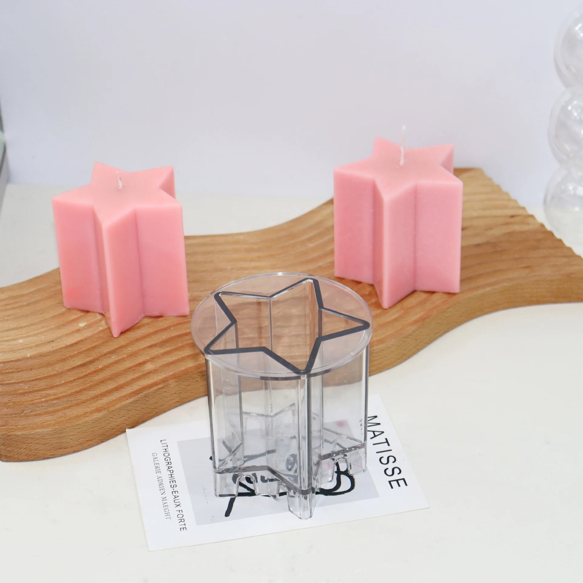 B-7010 Diy Five-pointed Star Pillar Candle Mold Plastic Acrylic Mould Easy Demoulding Aroma Crystal Glue Handmade Ornament