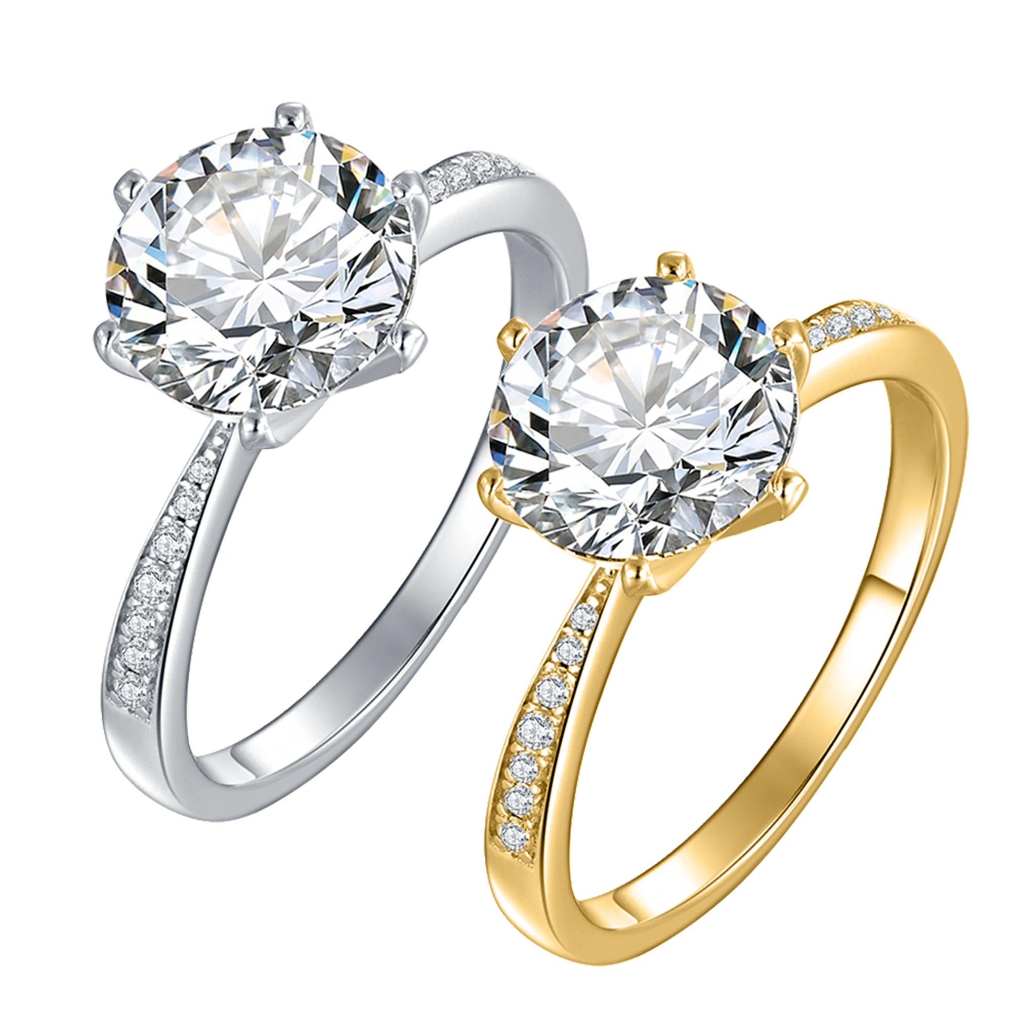 China Jewelry Factory Women Customized Couple Wedding Engagement 3CT Moissanite Diamond Jewellery Real Gold Ring 18K