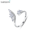 LUOTEEMI Jewelry Woman Trendy Stone Iced Out Wholesale Adjustable Cubic Zirconia Luxury Finger Ring
