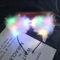 Hot Selling Angel wings Feather Glowing Headband Prom Headwear Goose Feather Antlers Led Headband Toys Wholesale