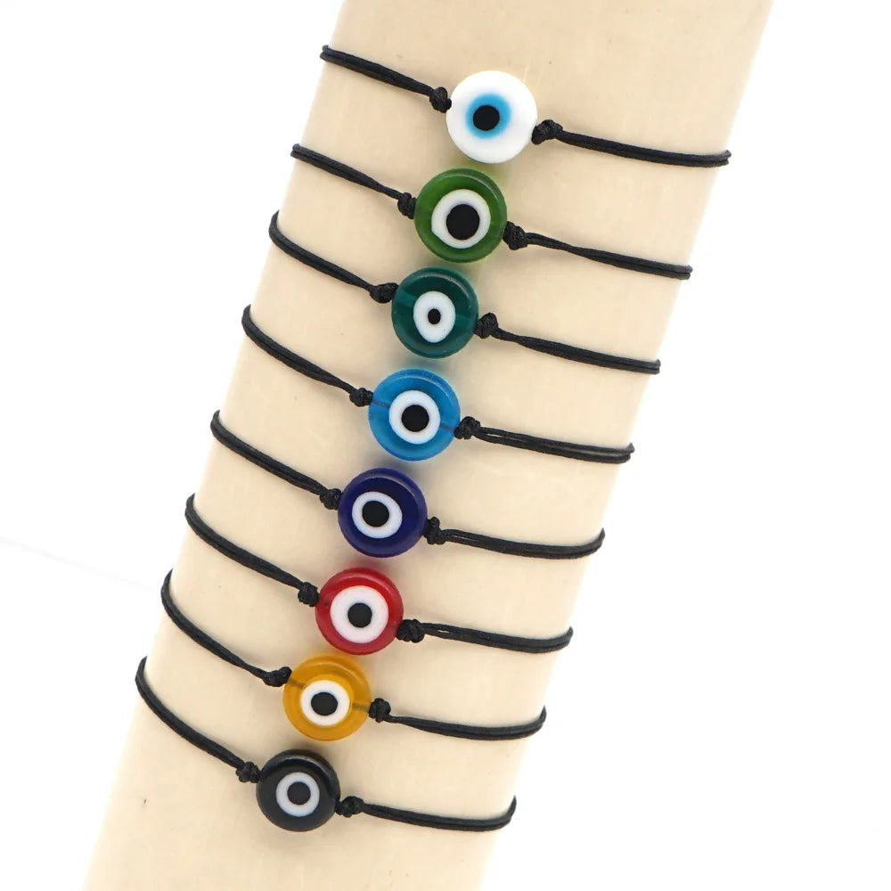 Go2boho Turkey the Eye of Evil Bracelet Bohemia Black Rope Adjustable Size Bracelet Lucky Glass Bead  Bracelets Jewelry
