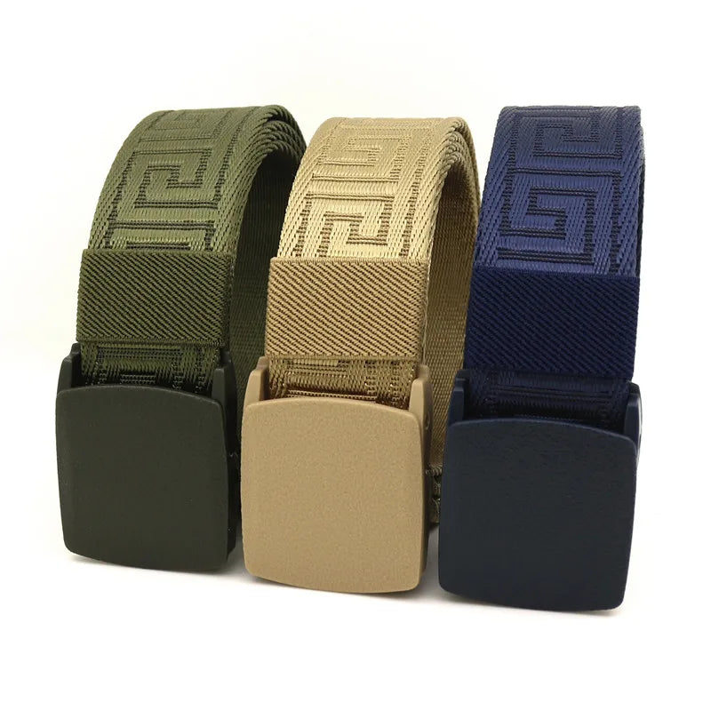 LQbelt New Canvas Belt Plastic Buckle Men's Fabric Belt Polyester Outdoor Tactical Wholesale Factory