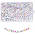 24/26 Grids Diy Accessories Set With Heart Pattern Letter Beads Kit 6mm White Acrylic Alphabet Letter Beads for Jewelry Making