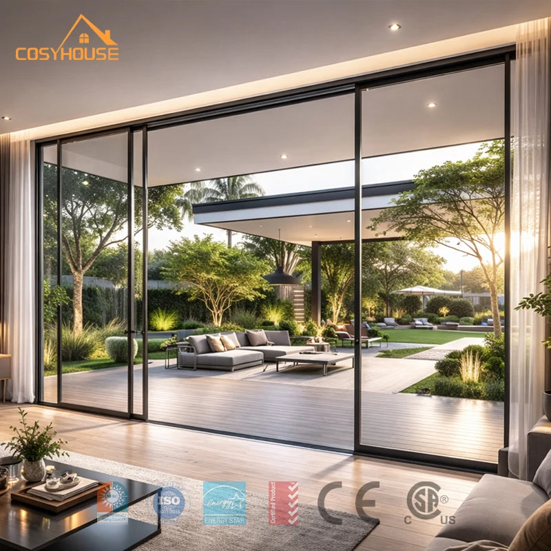Thermal Break Aluminum Sliding Door AS2047 NFRC CE EN Certified Double Glazed Patio Door for Australia Canada Market