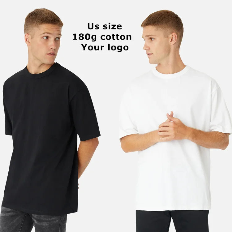 OEM Custom Print logo 100% Pure Cotton t Shirts White Blank Plain Tshirt Short Sleeve Unisex Plus Size Men's T-shirt for Men