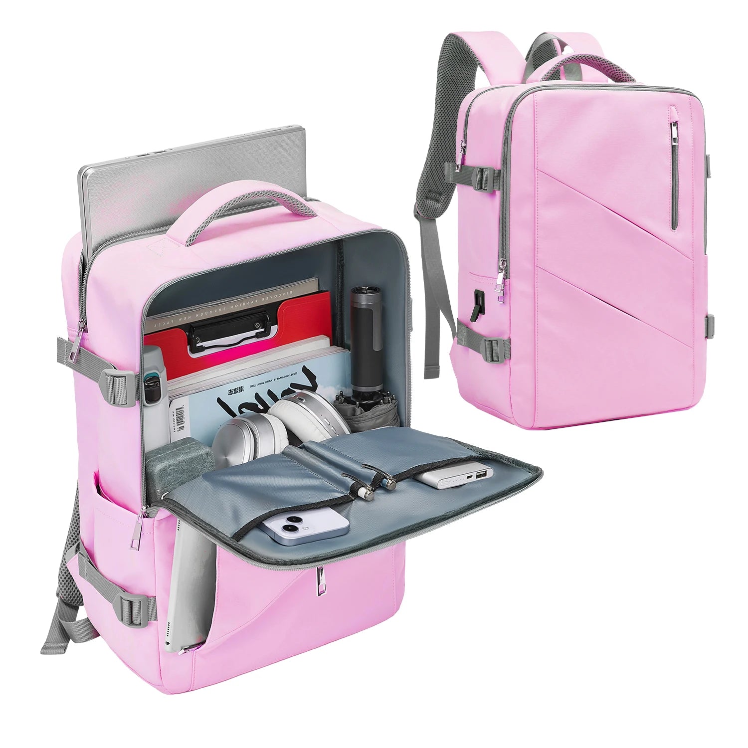 Colorful Smart Travel Backpack for Women Waterproof Business Bagpack With USB Charging Port for Work Travel Dayback Weekend Trip