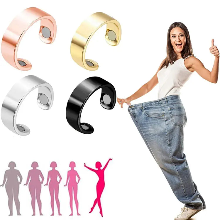 SC Hot Selling 2pcs Magnets Slimming Detox Magnetic Rings Adjustable Lymphatic Drainage Magnetic Therapy Rings for Men and Women