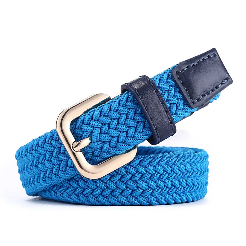 Mens Belts Casual Pants Jeans Knitted Woven Strap Waistband Stretch Canvas Elastic Belt