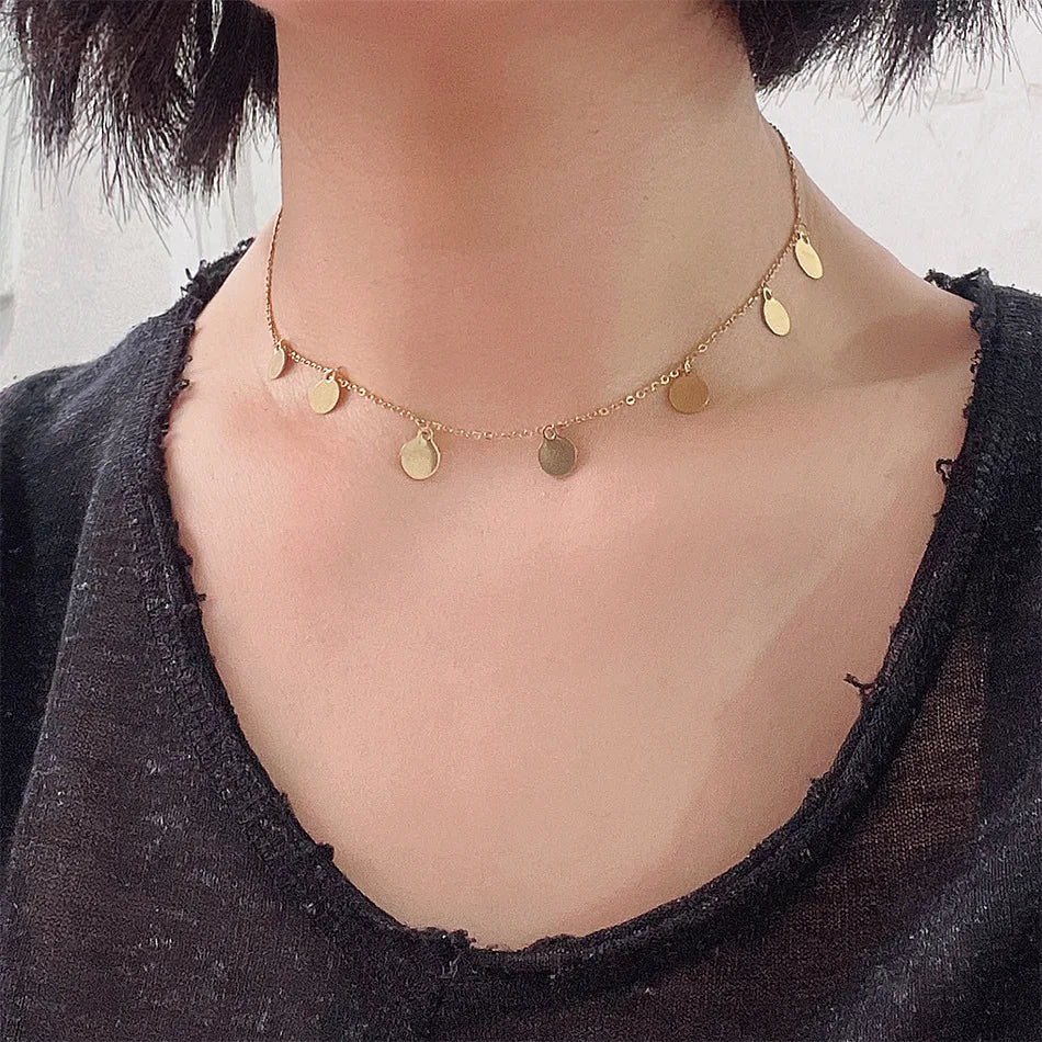 Women's Stainless Steel Boho Pendant Necklace Gold Silver Star Butterfly Design Classic Rhodium Strand for Parties Weddings