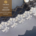 Women's Dress Embroidered Lace Fabric Gold Thread Water Soluble Lace Accessories for Clothing Shoes Bags Black White Plus Gold