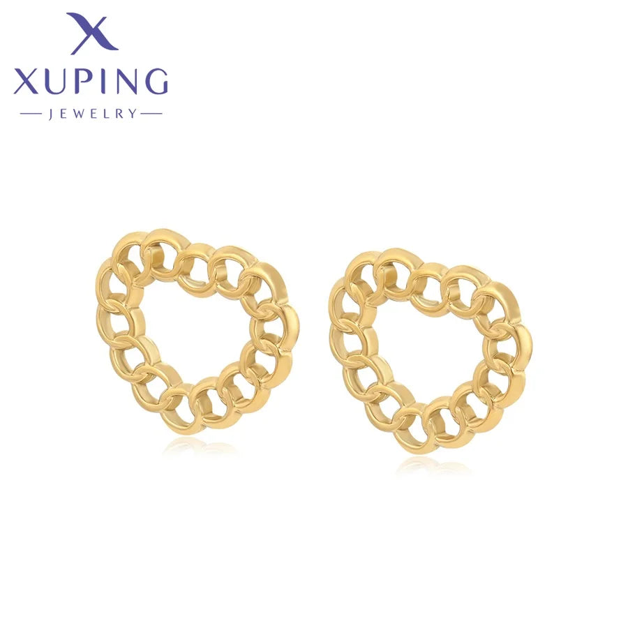 T000963022 Xuping Jewelry Stainless Steel Heart Women Stud Earrings