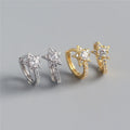 SP 2021 New Design Korean Fashion Style S925 Sterling Silver Zircon Star Shape Hoop Earrings