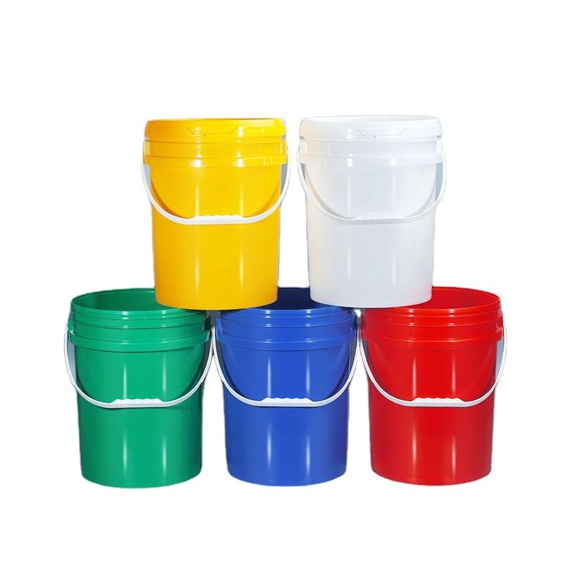 Customized Printing Large Capacity Durable Food Grade PP 20L Plastic Pail Plastic Storage Buckets With Lids