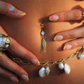 SUMMLY Trends Personalized Summer Ocean Beach 18K Gold Plated Stainless Steel Bone Studs Belly Button Nails Charm Jewelry