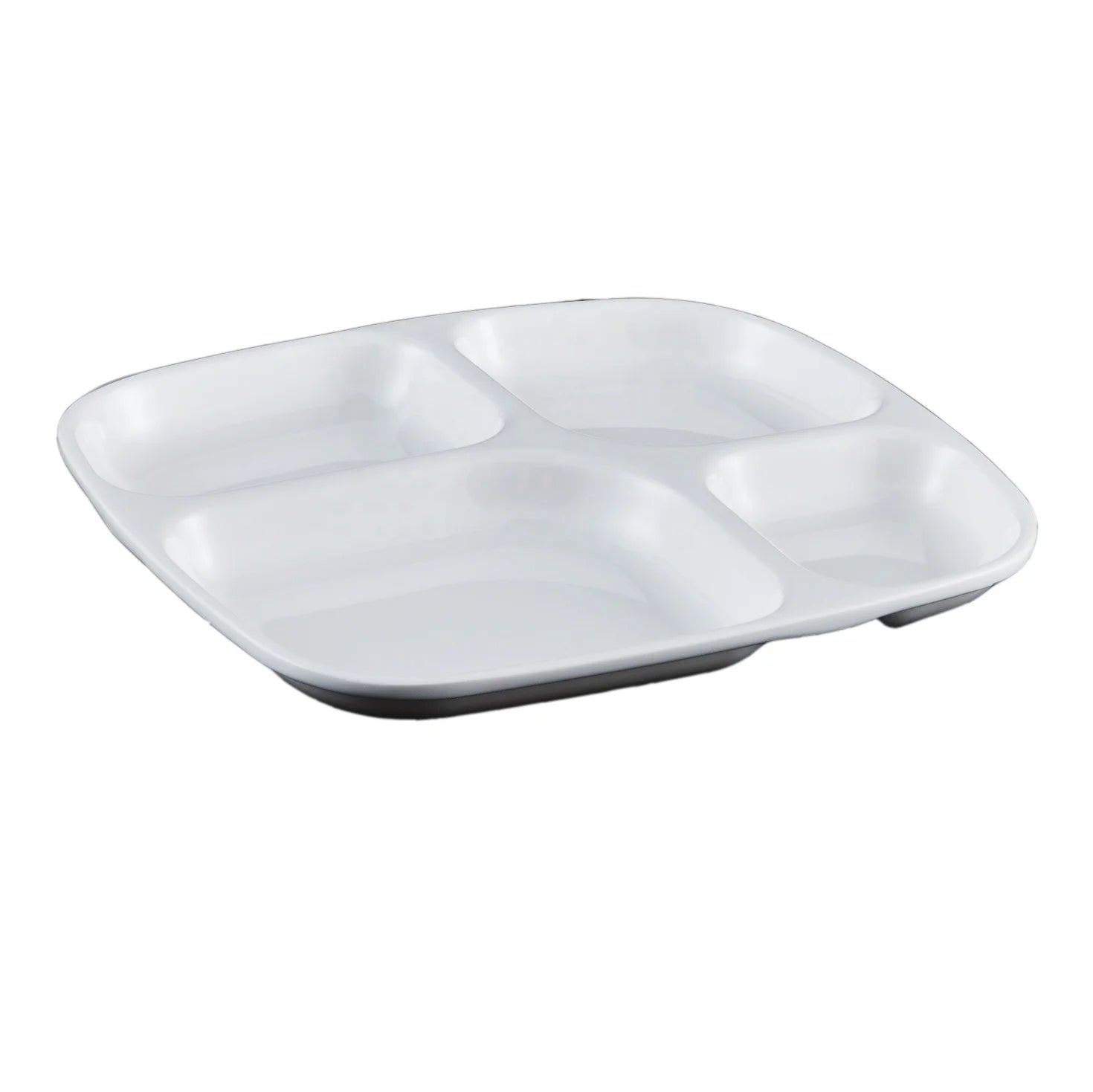 Factory Wholesale Restaurant Fast Food Divided Portion Melamine 4 Sections Compartment Plate