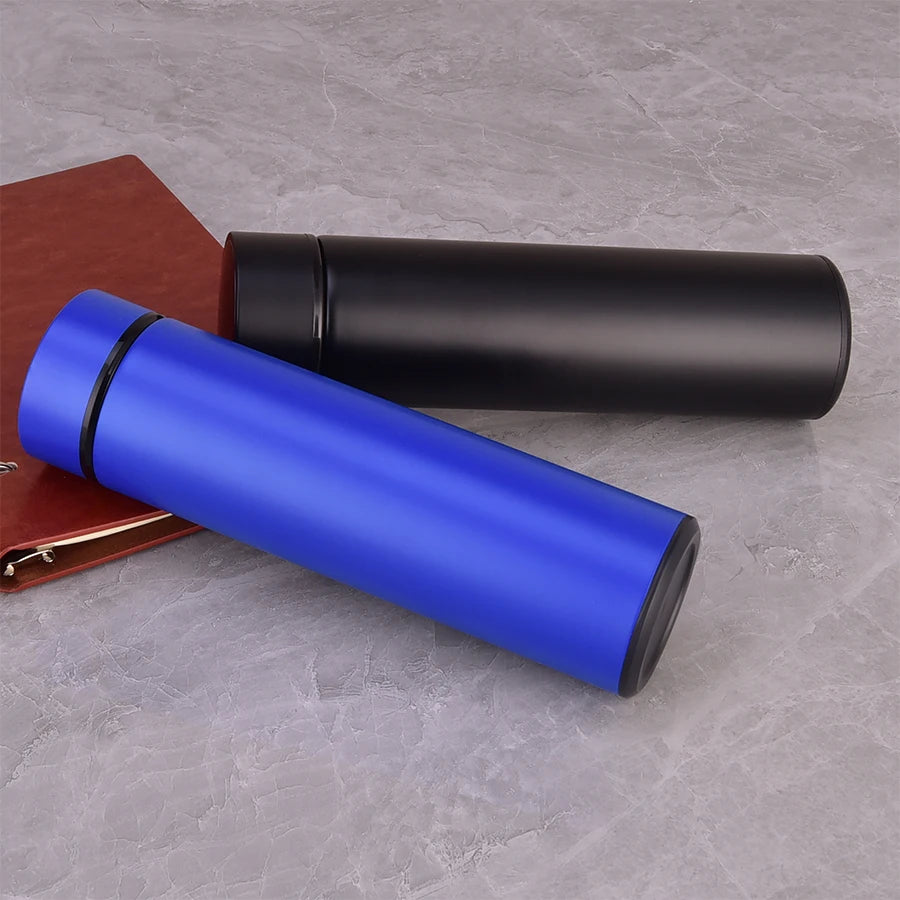 Stainless Steel Vacuum Insulated Small Mouth Flask Temperature Display Water Bottle