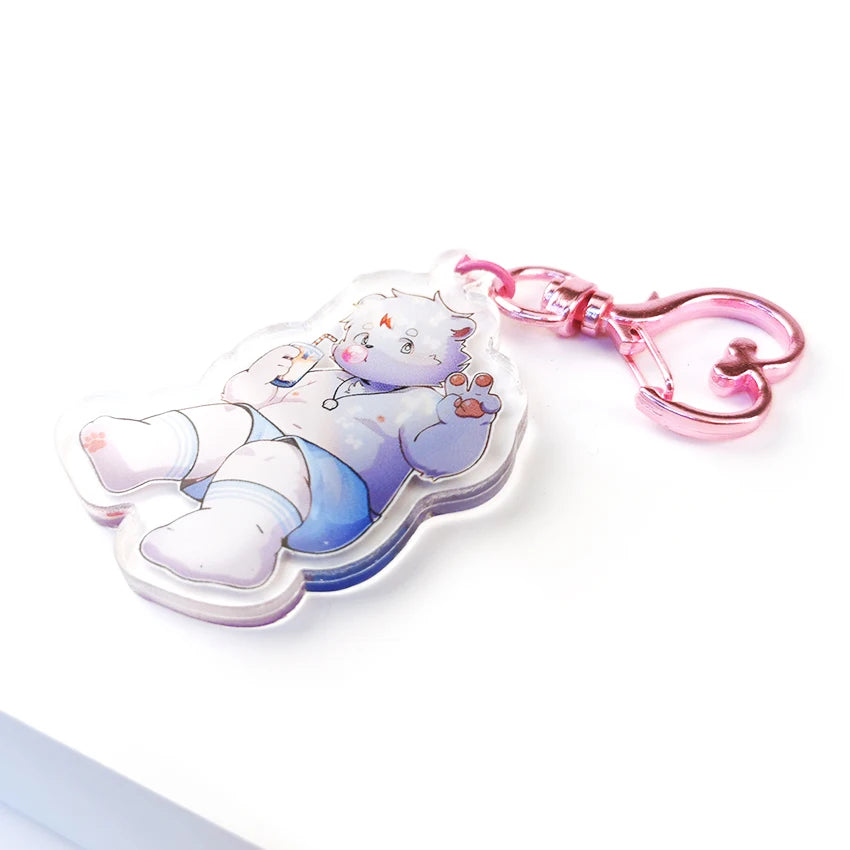 Acrylic Digital Photo Cartoon Pattern Waterproof Flexible Fashionable Creative Custom Color Keychain