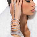 Fashion Crystal Stretch Shine Bracelets for Women Girls Fine Bangle Wedding Bridal Jewelry Valentines Day Gift 2024