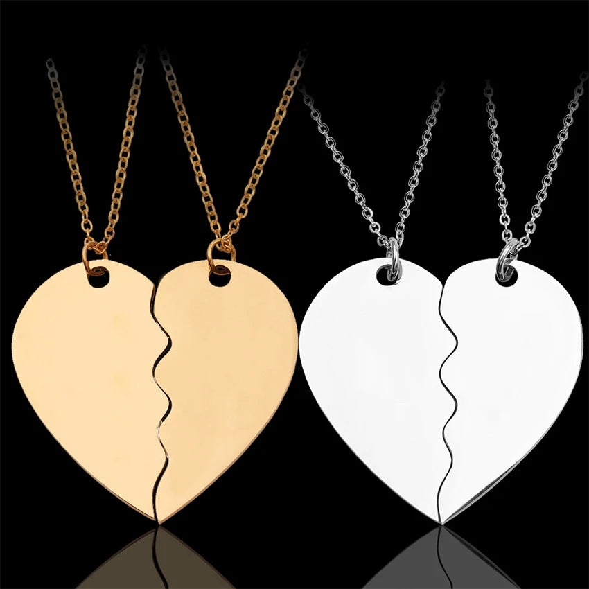 Customized Logo Name Stainless Steel Heart-Shaped Couples Friendship Necklace Trendy Accessory for Anniversary Holiday Gift