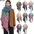 Landfond Accessory Women's Fall Winter Leopard Pattern Classic Tassel Warm Soft Chunky Medium Length Polyester Scarf Shawl