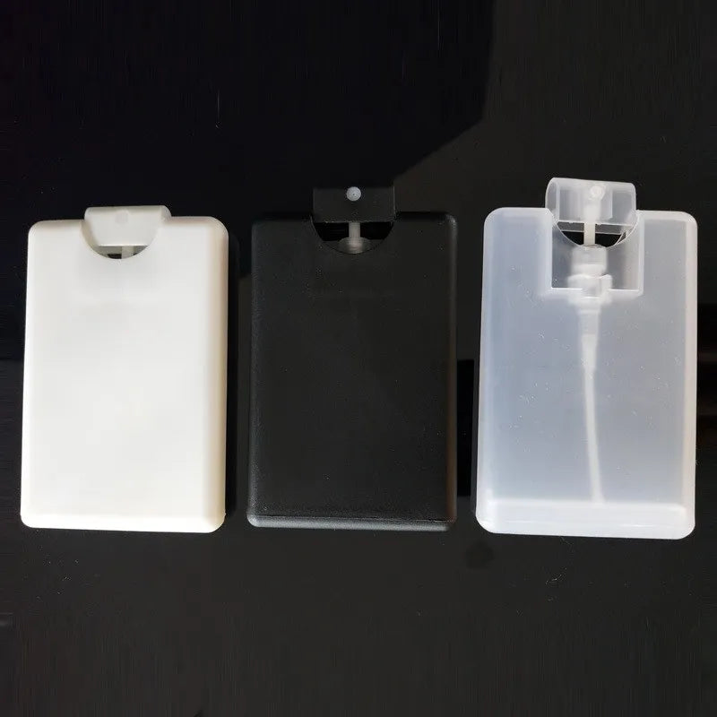 20ml  Credit Card Perfume Bottle Empty Stock Plastic Credit Card Pocket Size Perfume Fine Mist Flat Alcohole Spray Bottle