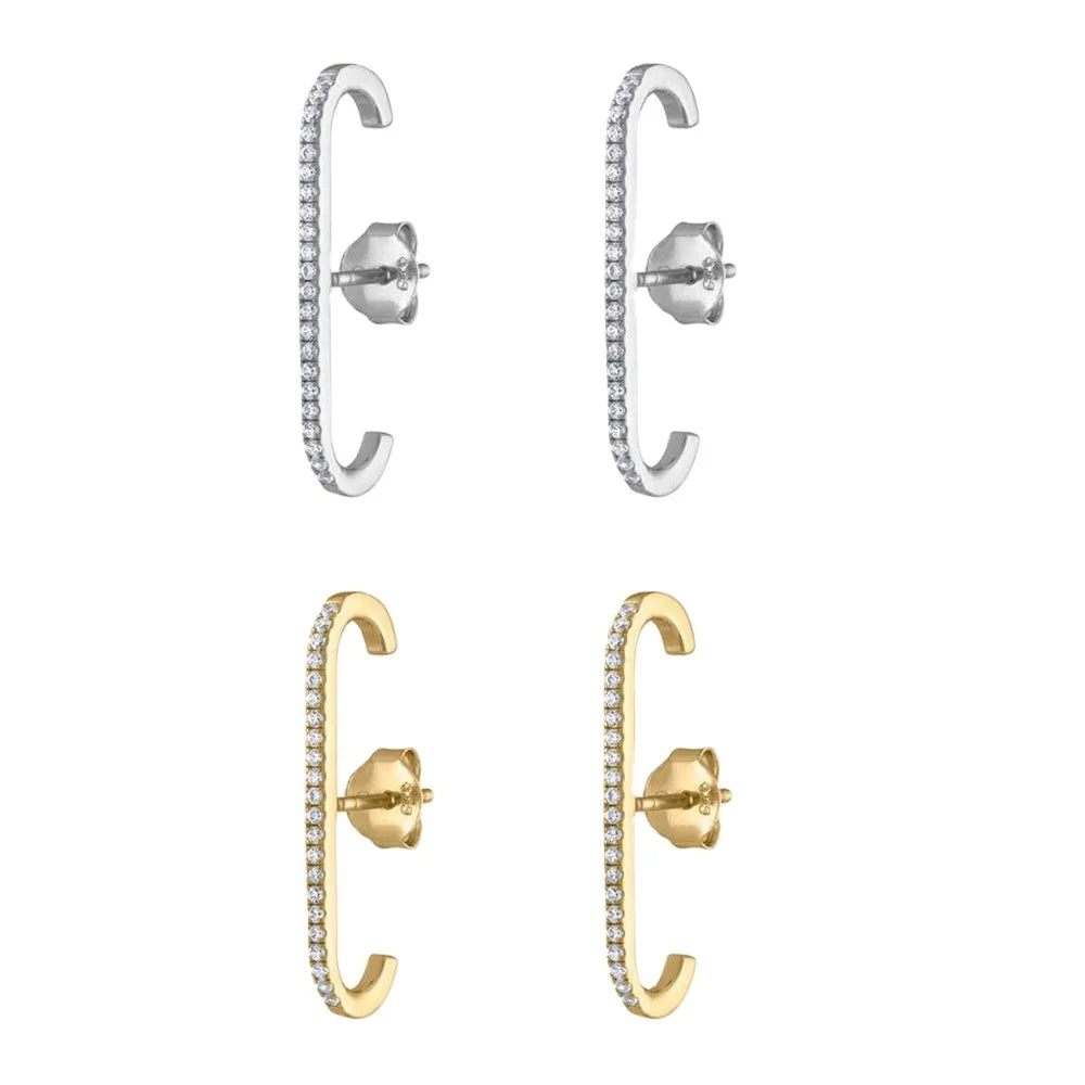 FUAMAY 18K Gold Plated Bohemian Cuff Earrings Real Solid Silver 925 Unisex Party Gift MegaBDM