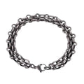 Wholesale Handmade Vintage Black Stainless Steel Motorcycle Chain Man Mens Biker Chain Hand Bracelets