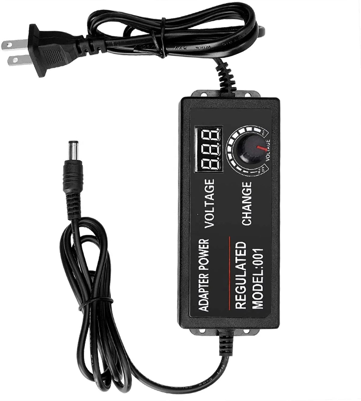 Adjustable AC to 3V-24V 2A 48W Universal Adapter with Display Screen Voltage Regulated Power Supply Adapter 3 12 24 v