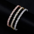 INS Hot Selling 5MM Personality Iced Out Triangle Geometry Zircon Tennis Chain Bracelet Women