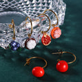 HOVANCI Fashion 18K Gold Plated Fruit Drop Hoop Huggie Earring Stainless Steel Pomegranate Grape Mangostee Huggie Hoop Earring
