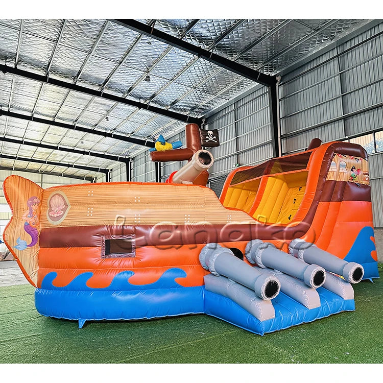 Pirate Ship Hupfburg 0.55mm Pvc Jumping Castle Bounce House Inflatable Bounce House Boat for Sale