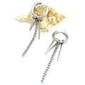 Jewelry Stainless Steel Silver Punk Tassel Circle Chain  Earrings Piercing Trendy Earring
