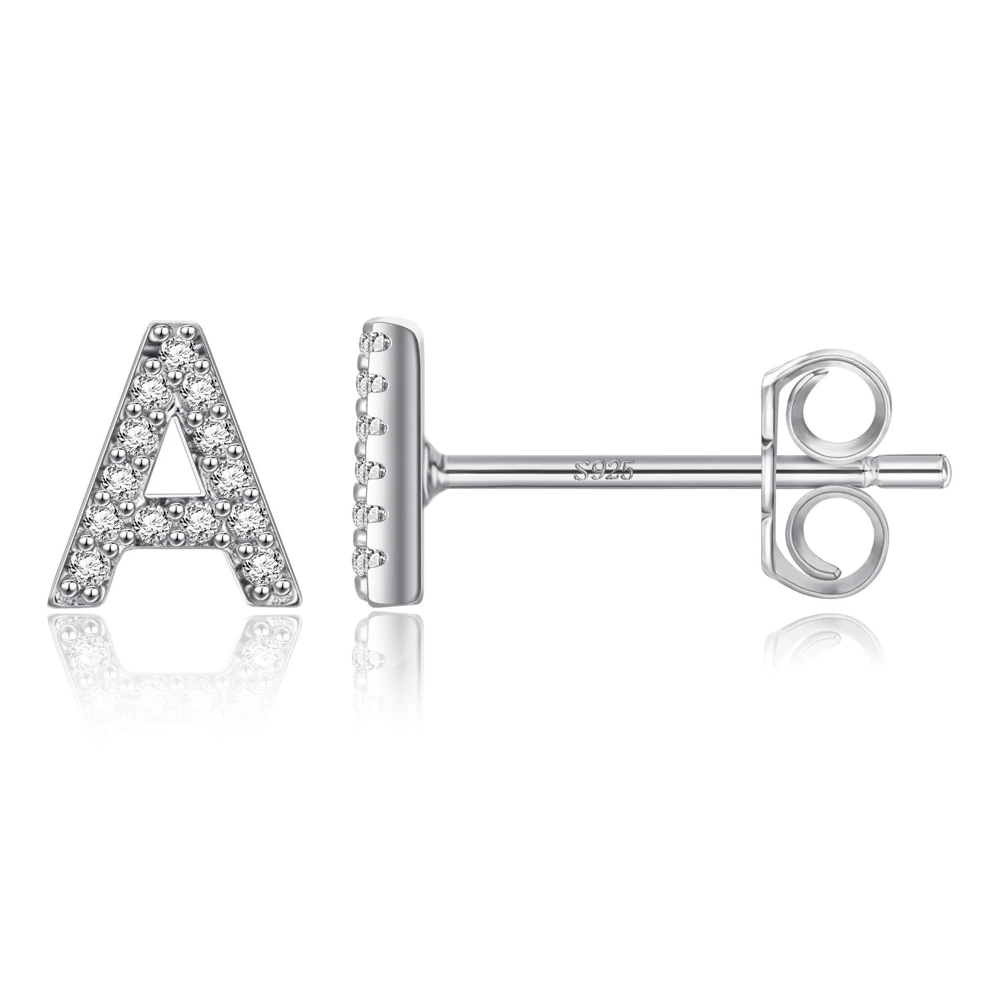 Customized Fashion Jewelry Gold Plated Party Letter Name Premium Style Diamond Earrings Letters with Zircon A-Z Letter Earrings