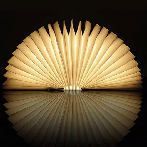 Waterproof DuPont Paper Foldable Wooden Mini Book Lamp LED Lumio White Bedroom Use