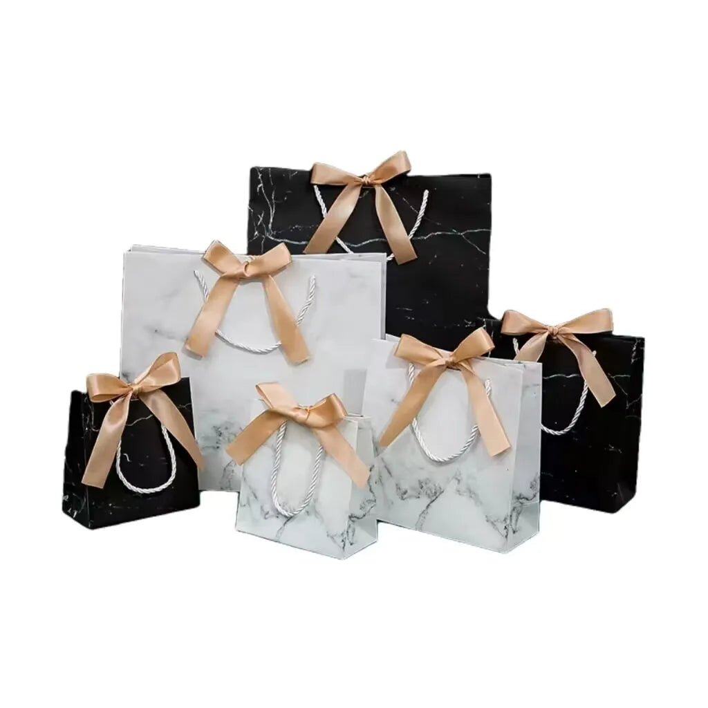 Thank You Gift Bags Bulk with Handles Paper Bags Wedding Welcome Favors Bag for Retail Business Kraft Paper Carton Packing 200