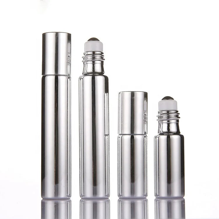 Wholesale Stocks Empty Deodorant Attar Roller Bottles 5ml 10ml Gold Silver Glass Perfume Roll on Bottle for Fragrance Oil