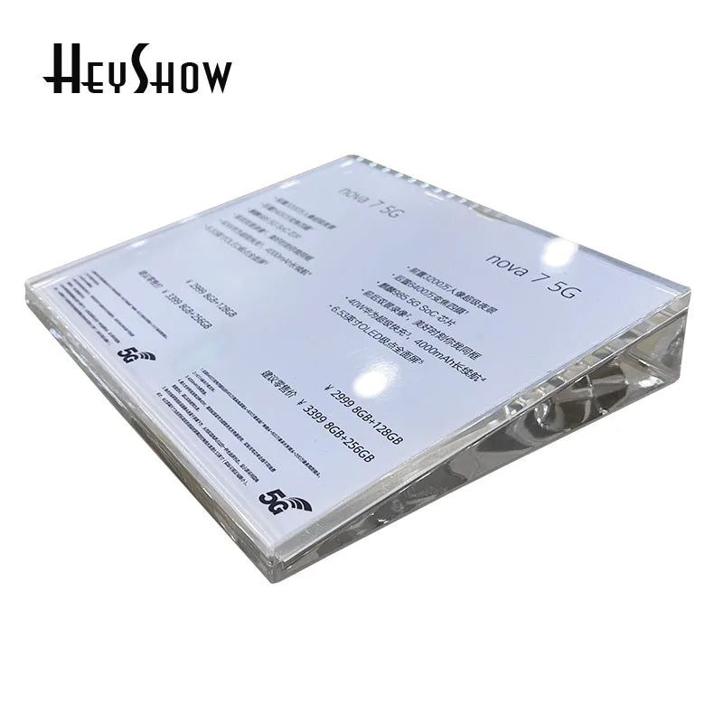 Inclined Plane Acrylic Price Tag Holder Crystal Photo Frame Paper Label Display Stand Slope Advertisement Table Card Show