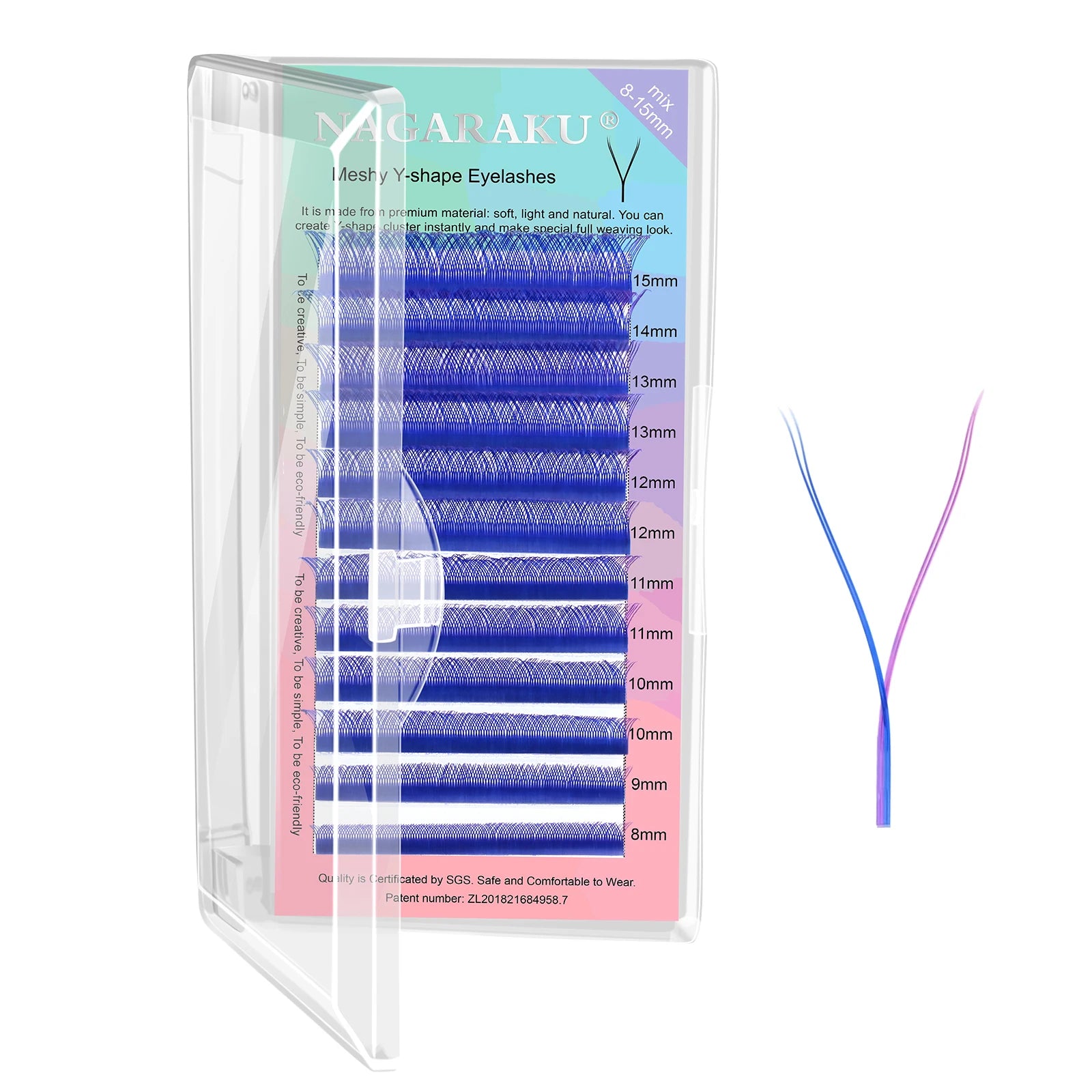 Nagaraku Eyelashes YY Shape Hand Woven Premium Mink Soft Light Natural Eyelash Extension Makeup Mesh Net Cross False Eyelash