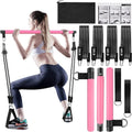 Multifunction Portable 3 Section Portable Yoga Pilates bar Kit with Resistance Bands Exercise Stick