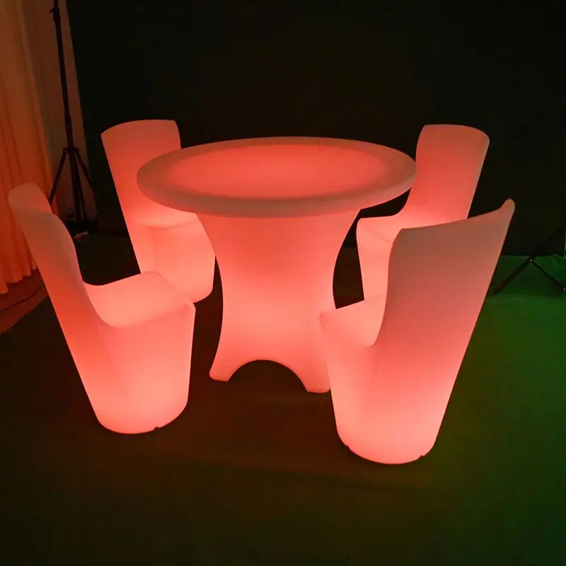 Hot Selling Modern Hotel LED Battery Light Remote Glow Furniture New Design Wedding Bar Tables Chairs Party Event 16 RGB Colors