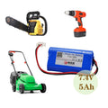 Customized 7.4v Lithium Ion E-Tools Battery 5Ah 5.2Ah 18650 2S1P Li Electric Saw Battery for Electric Tools